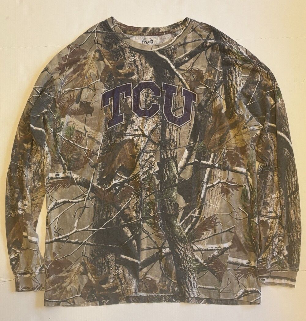 TCU Horned Frogs Realtree Camo Multicolor Long Sleeve Shirt XL